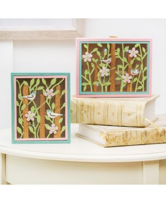 Songbird Easter Spring Shadowbox Light-Up Led  Set of 2