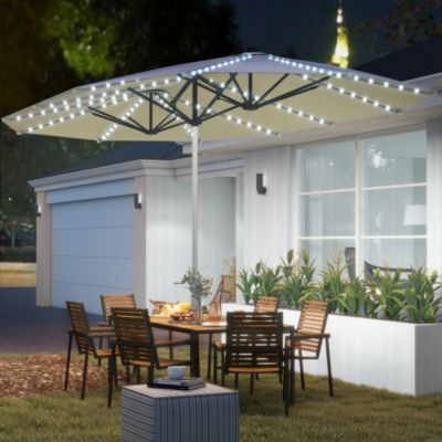 15ft Patio Umbrella Solar Lights UPF50+ Outdoor Umbrella
