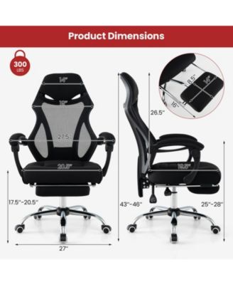Ergonomic Mesh Office Chair with Footrest and Tilting Backrest