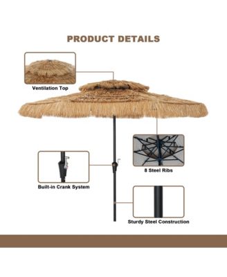 10 Ft. Outdoor Double Top Hawaiian Style Thatch Umbrella