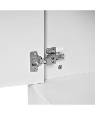 Streamdale Space-Saving Hall Tree Sliding Doors, Silvery Hooks, Mudroom Bench, Shoe Storage, Cushion