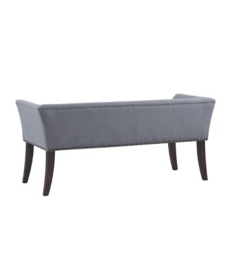 Upholstered Accent Bench with Nailhead Trim and Solid Wood Legs