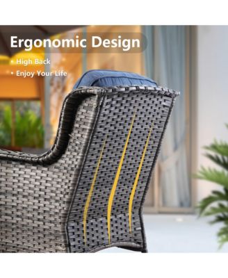 2-Piece Outdoor  Patio Furniture Set with High Back Chairs, All Weather Wicker Conversation Set for Garden and Backyard