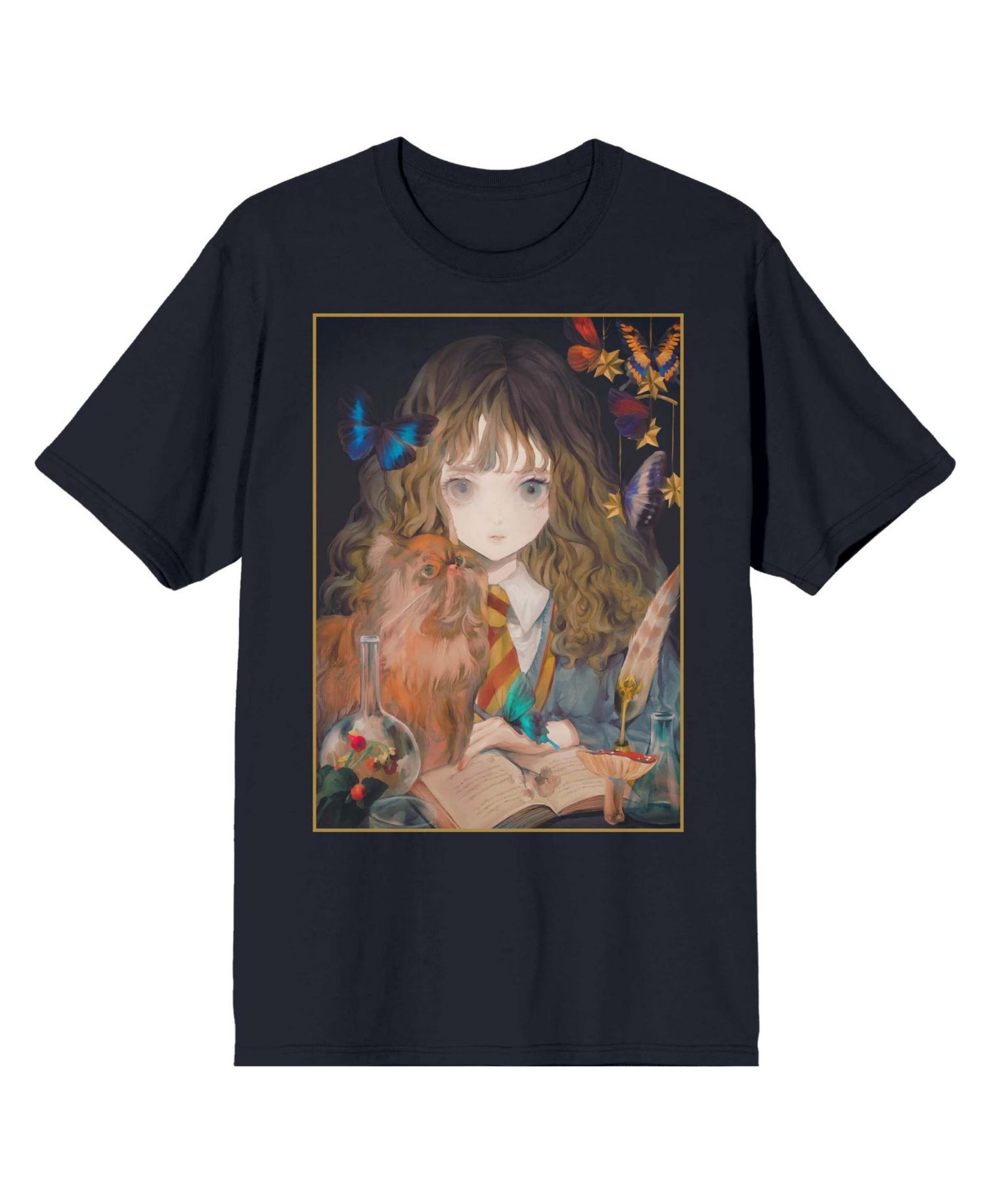 Men's Hermione Granger Crew Neck Short Sleeve Black T-shirt-3XLB
