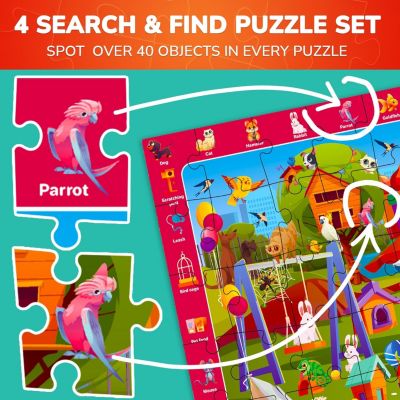 4 x 60 Pieces Jigsaw Puzzles for Kids Ages 4-6