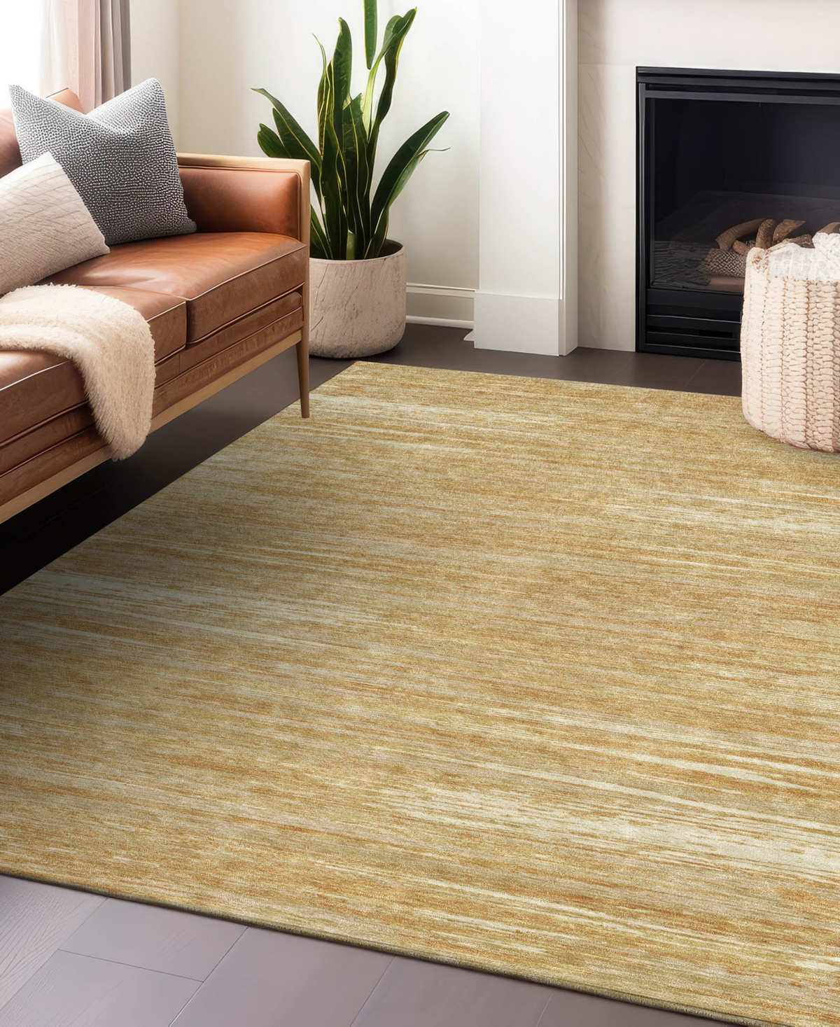 Addison Chantille Acn896 5'x7'6" Area Rug In Gold