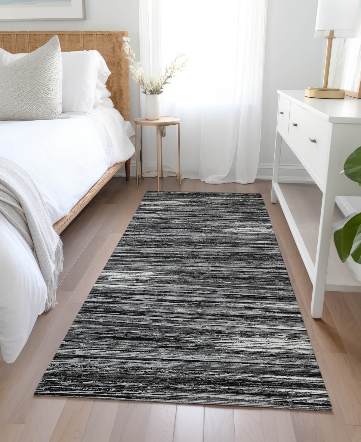 Addison Chantille Acn896 2'3"x7'6" Runner Area Rug In Black