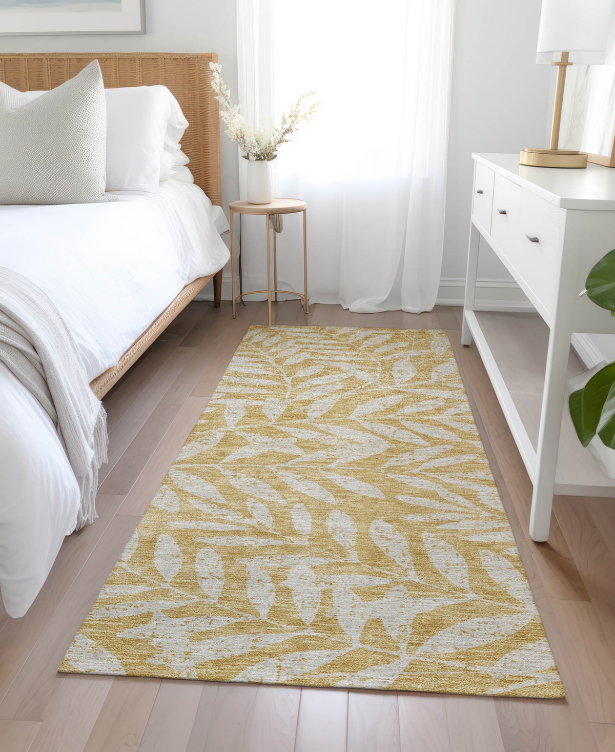 Addison Chantille Acn899 2'3"x7'6" Runner Area Rug In Gold