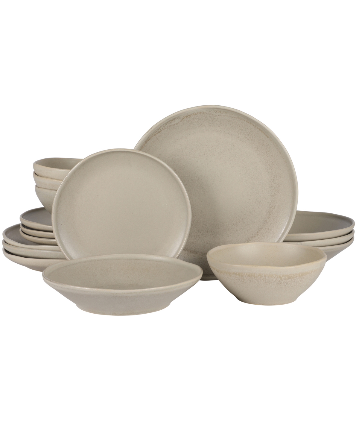 Island Cove 16 Pc. Dinnerware Set, Service for 4 - Light Gray