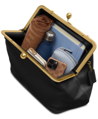 Kisslock Medium Leather Frame Bag 