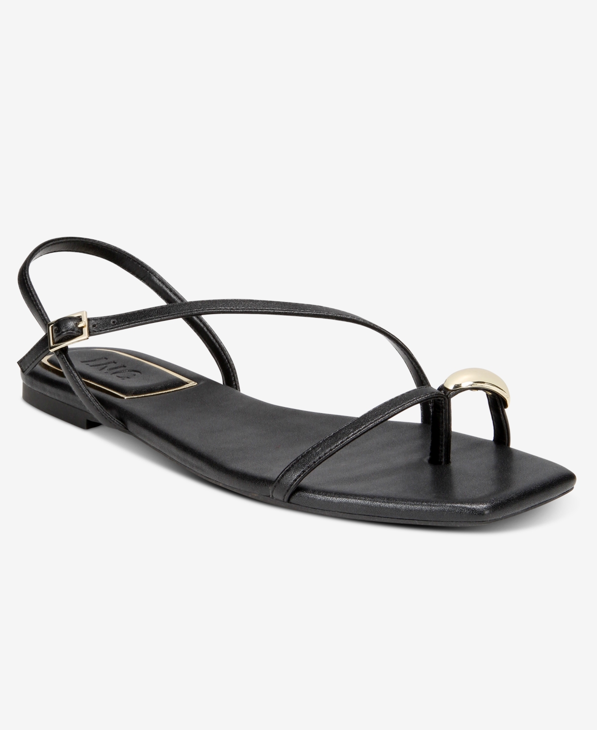 Shop Inc International Concepts Women's Zinaa Flat Sandals, Exclusively At Macy's In Black Smooth