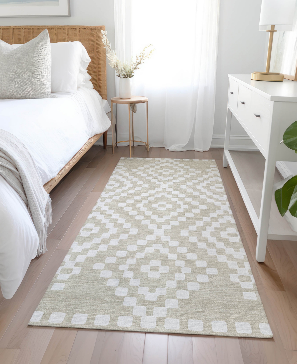 Addison Chantille Acn891 2'3"x7'6" Runner Area Rug In Beige