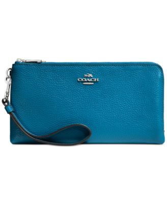 Coach Teal pebble leather selling hand bag and matching wallet