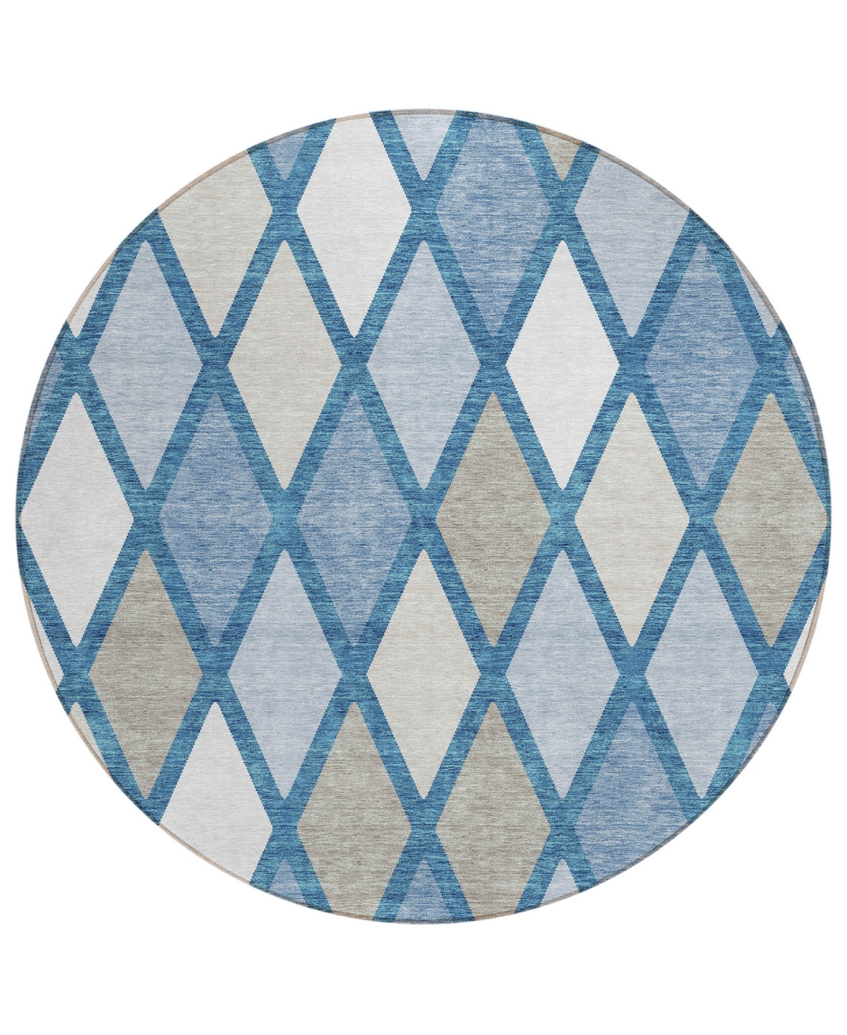 Shop Addison Chantille Acn887 8'x8' Round Area Rug In Denim