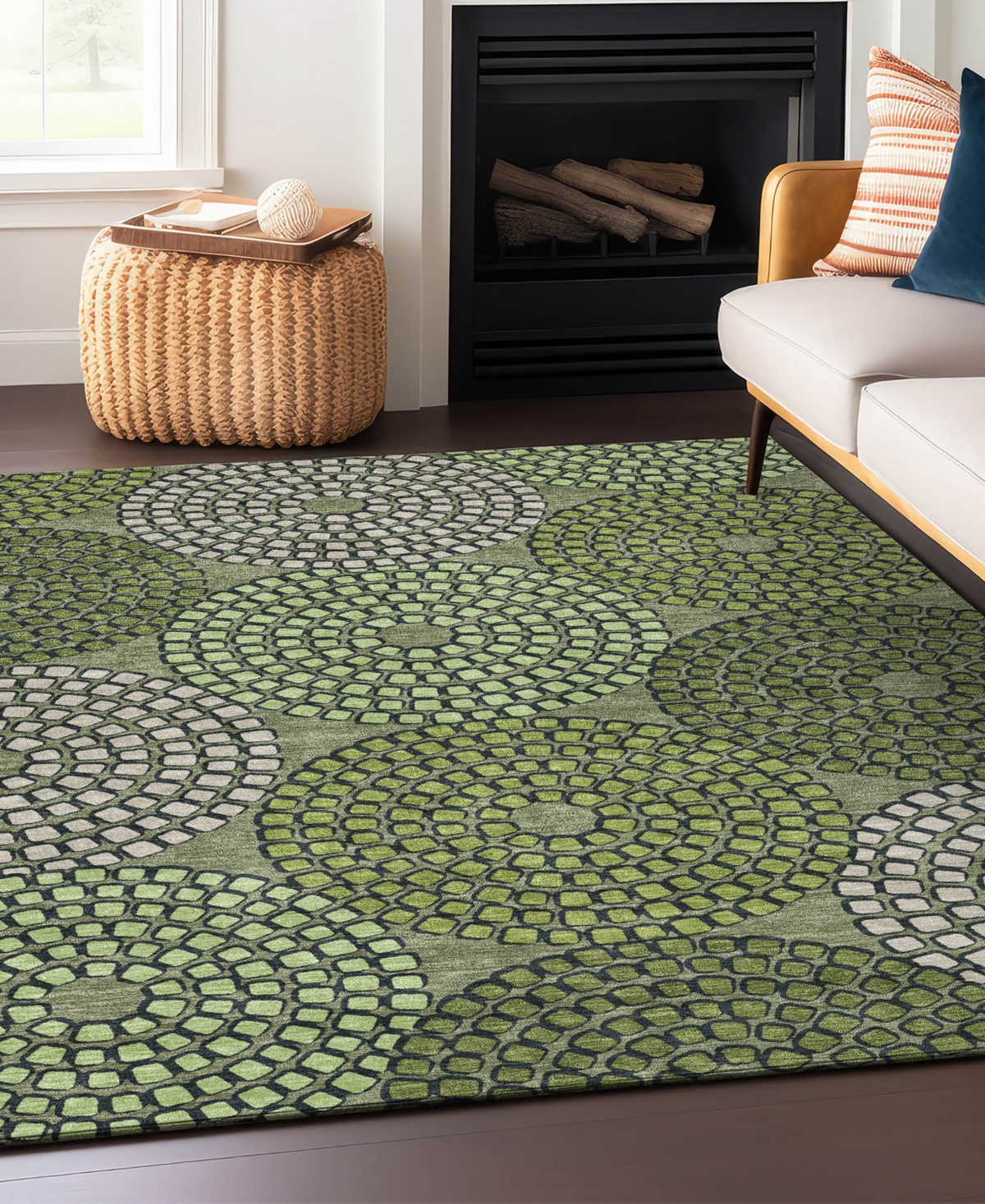 Addison Chantille Acn882 5'x7'6 Area Rug In Olive