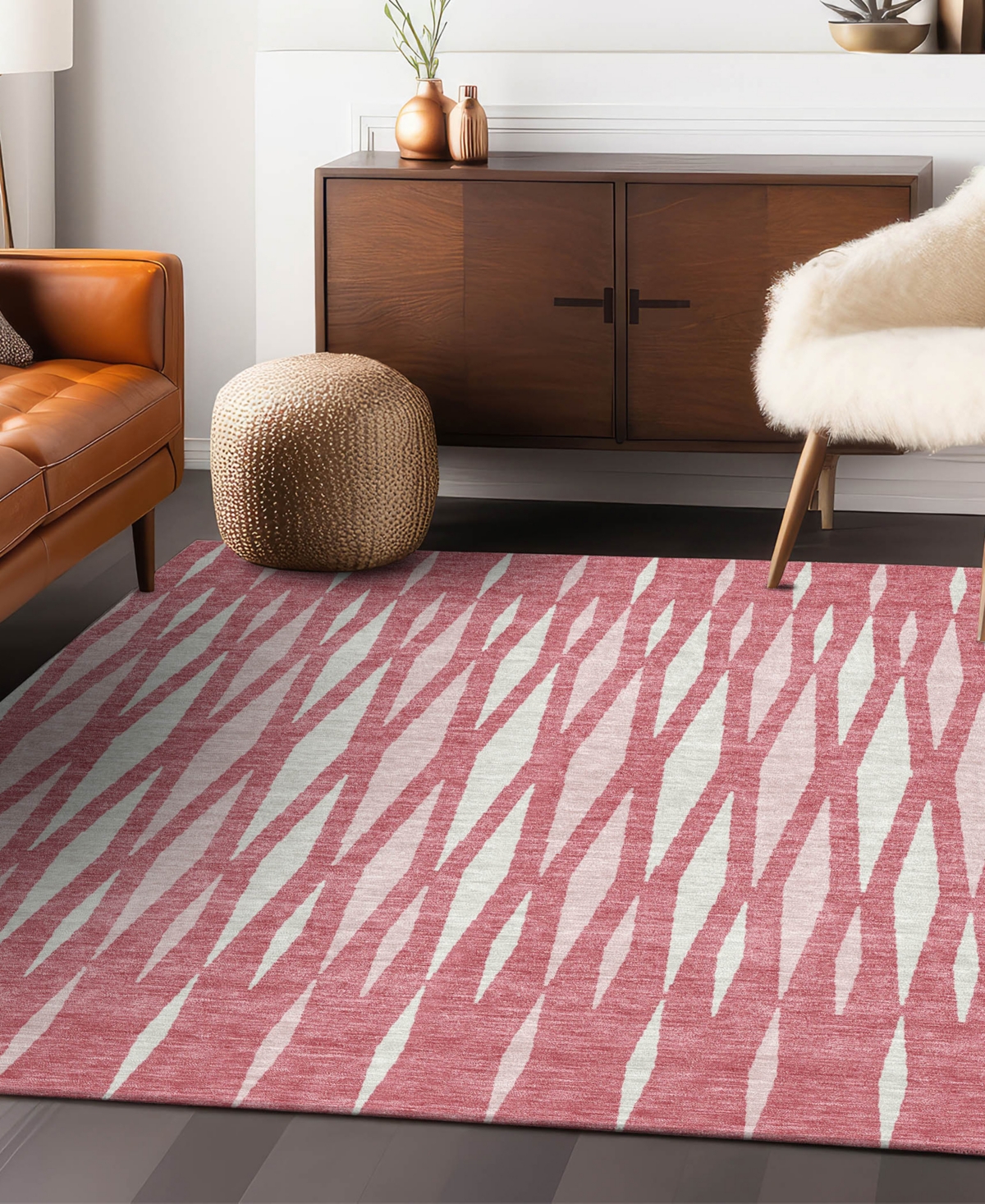 Addison Chantille Acn881 3'x5' Area Rug In Rose