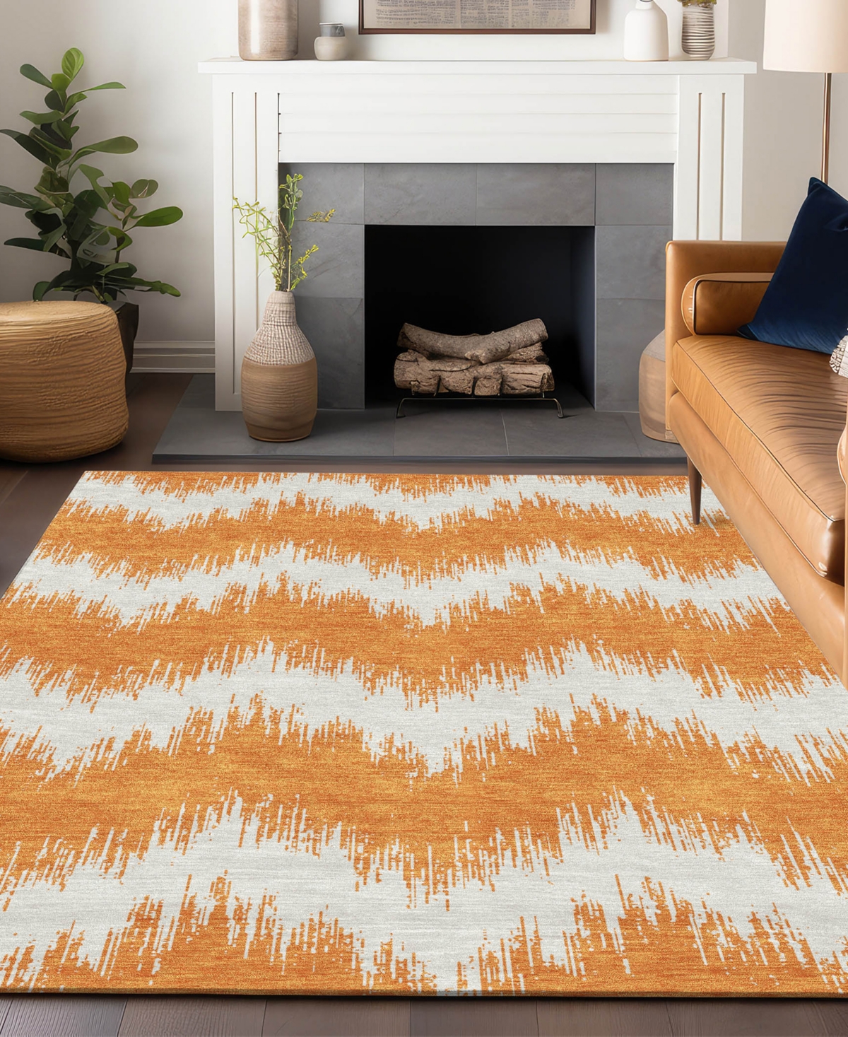 Addison Chantille Acn880 5'x7'6 Area Rug In Orange
