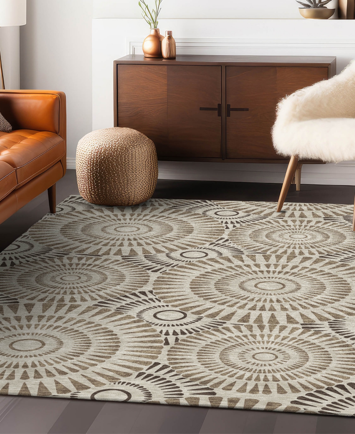 Addison Chantille Acn877 5'x7'6 Area Rug In Brown