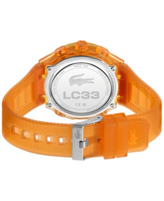 Men's Orange Silicone Strap Watch, 45mm