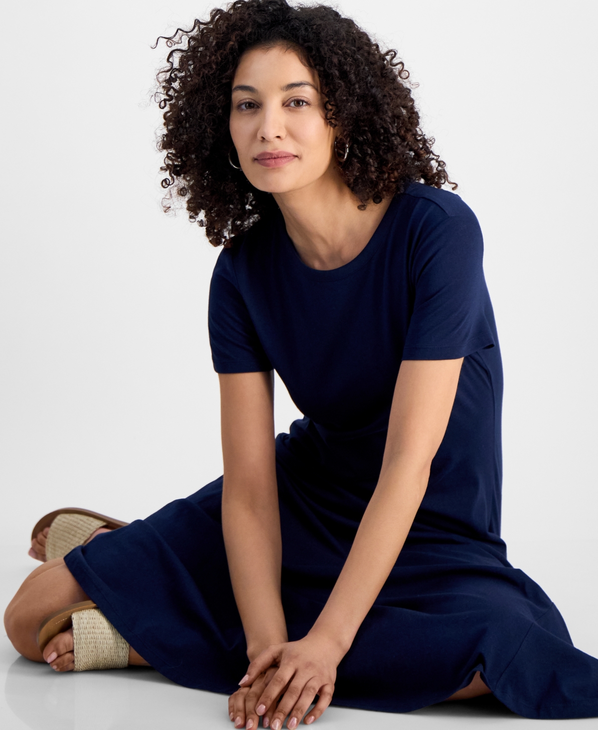 STYLE & CO PETITE T-SHIRT MAXI DRESS, EXCLUSIVELY AT MACY'S 