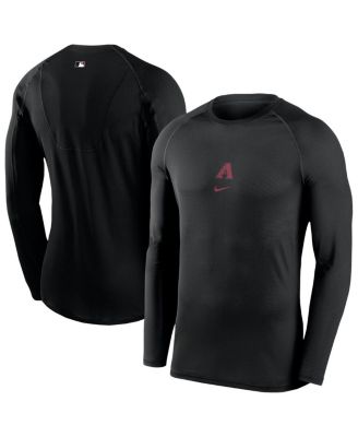 Nike - Men's Black Arizona Diamondbacks Authentic Collection Raglan Long Sleeve T-shirt