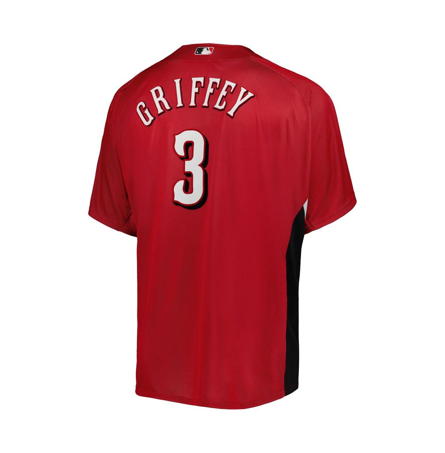 Мужской топ Mitchell & Ness Ken Griffey Jr. Red Cincinnati Reds Cooperstown Collection Mesh Batting Practice Button-Up Jersey — фото 5
