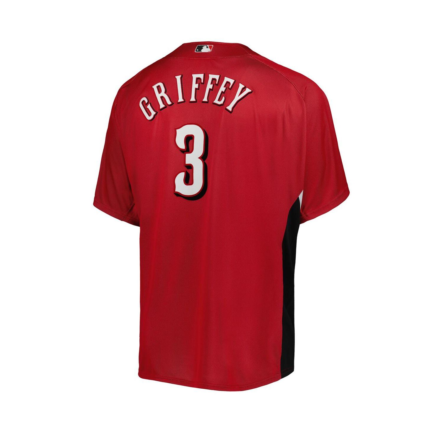 Men's Ken Griffey Jr. Red Cincinnati Reds Cooperstown Collection Mesh Batting Practice Button-Up Jersey