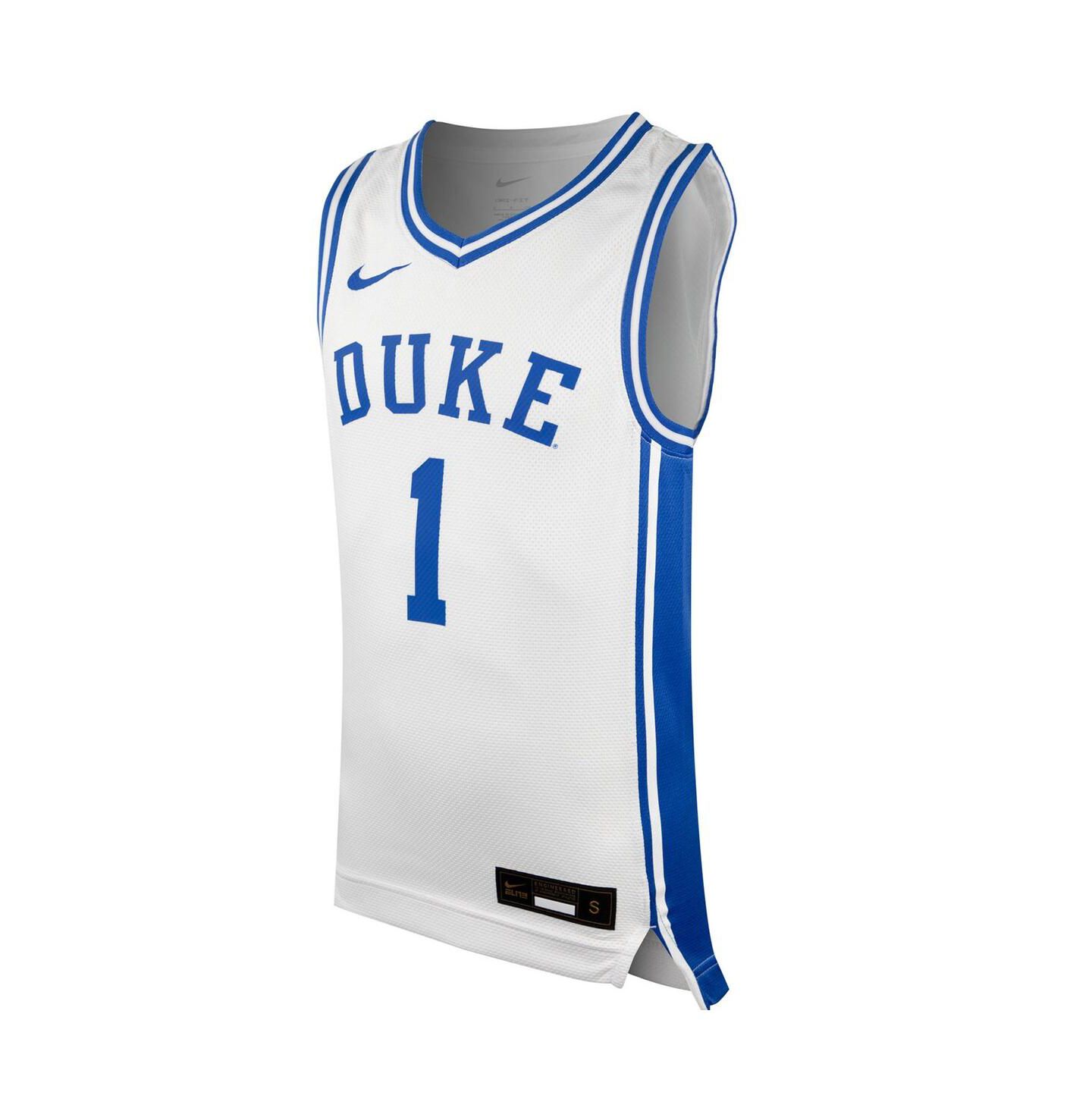 Топ Nike #1 White Duke Blue Devils Icon Replica Basketball Jersey для мальчиков — фото 5