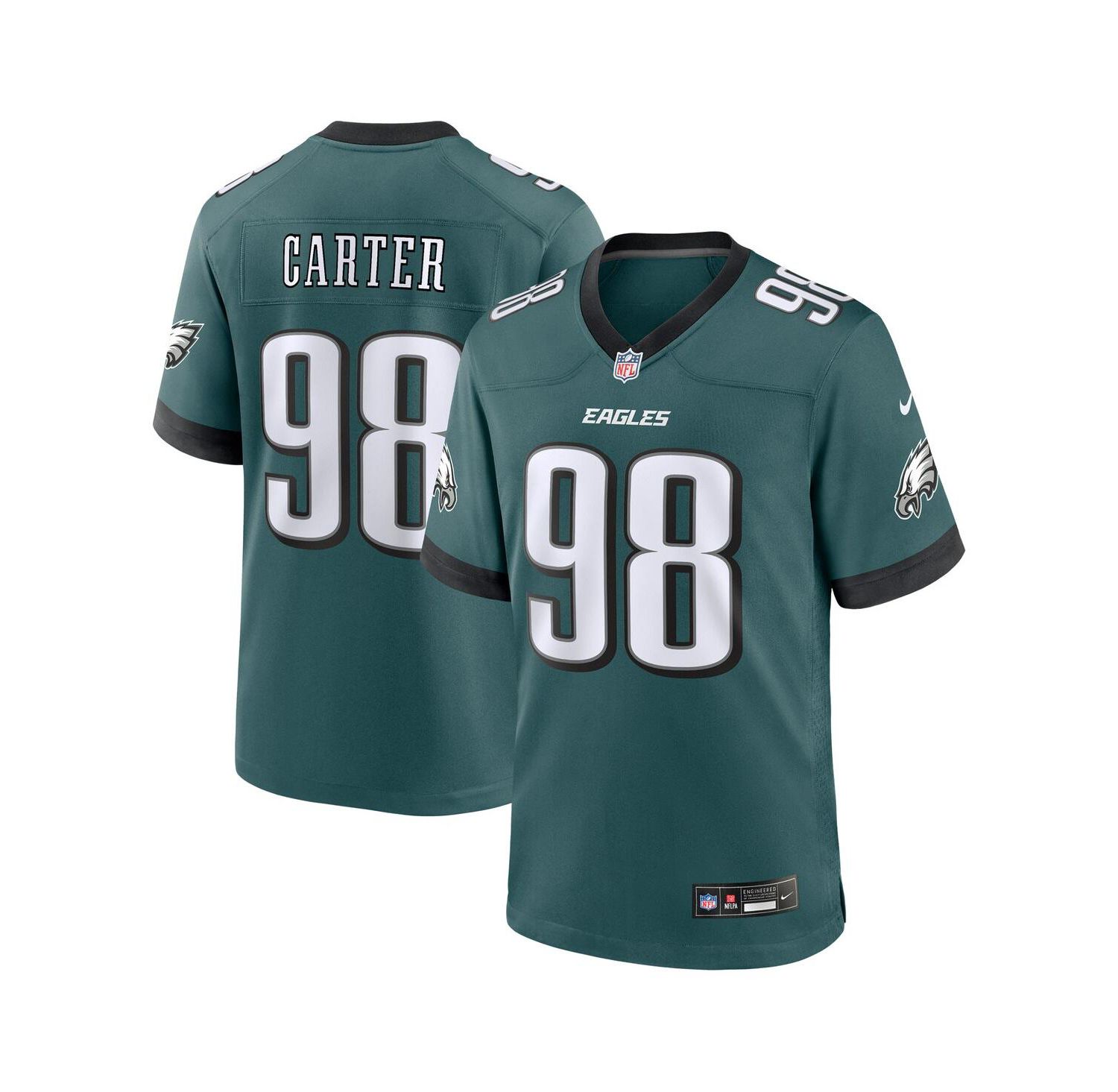 Men's Jalen Carter Midnight Green Philadelphia Eagles Team Game Jersey