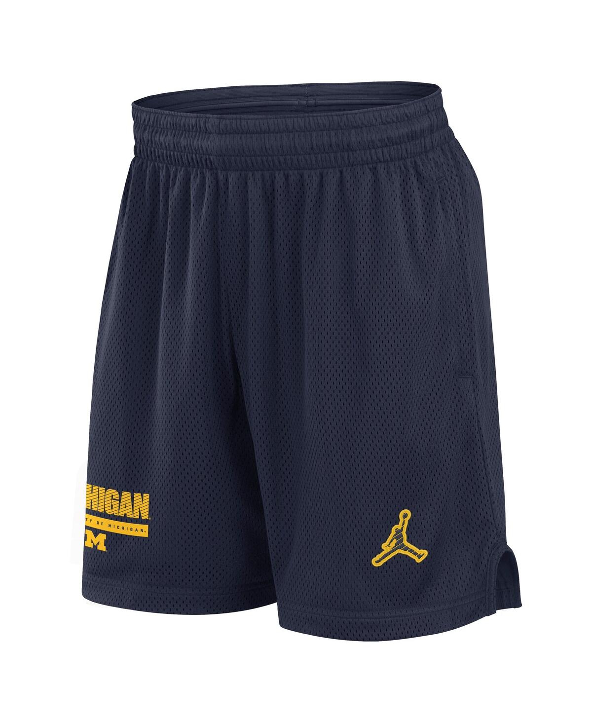 JORDAN MEN'S NAVY MICHIGAN WOLVERINES 2024 SIDELINE PERFORMANCE MESH SHORTS 