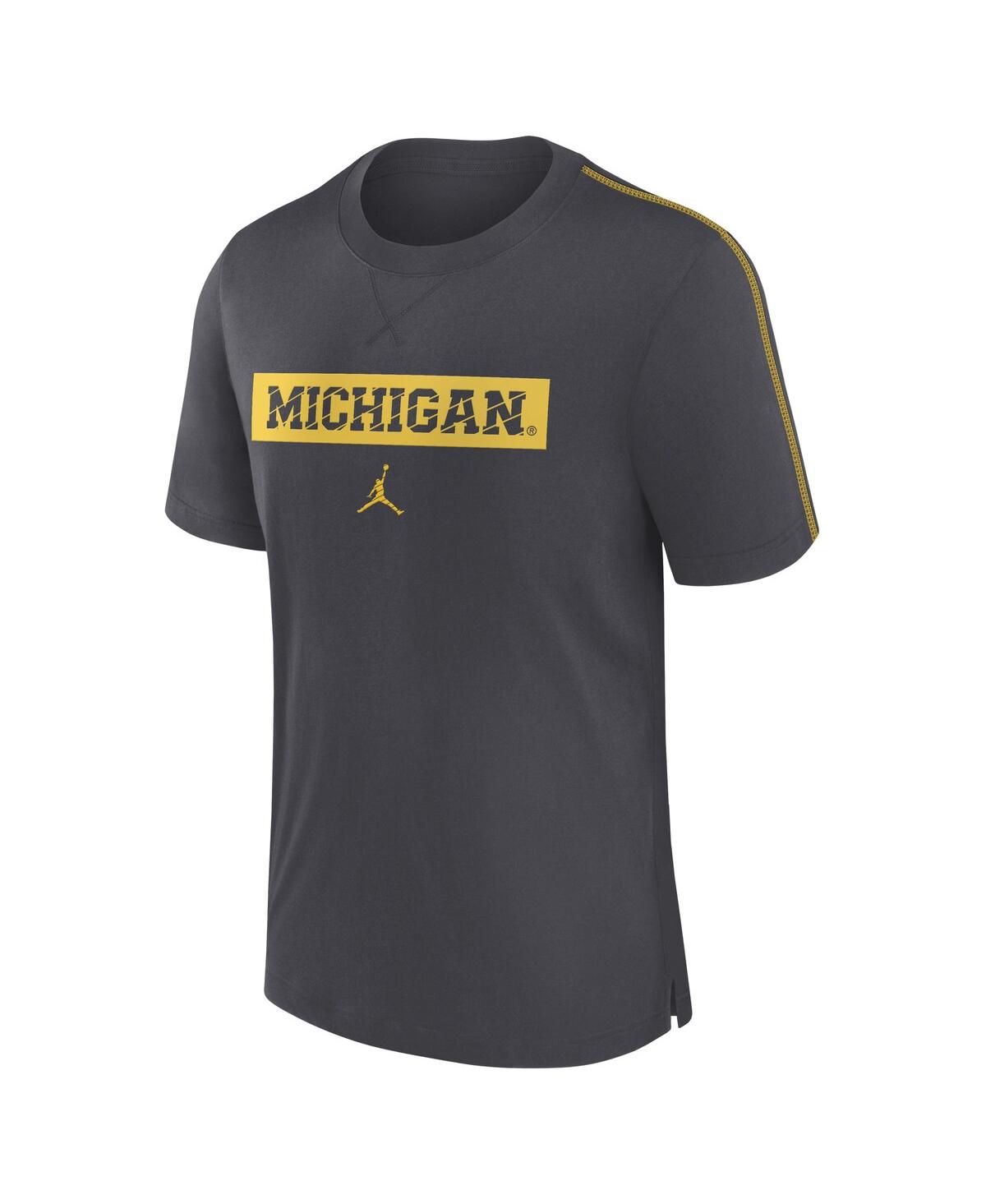 Jordan Men's Anthracite Michigan Wolverines 2024 Sideline Player Performance Tri-blend T-shirt In Anthracite