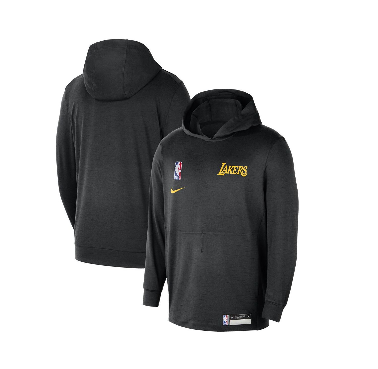 Men's Black Los Angeles Lakers 2024/25 On-Court Authentic Practice Yoga Restore Lightweight Pullover Hoodie