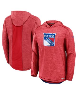 Fanatics - Men's Red New York Rangers Authentic Pro Rink Lightweight Pullover Hoodie