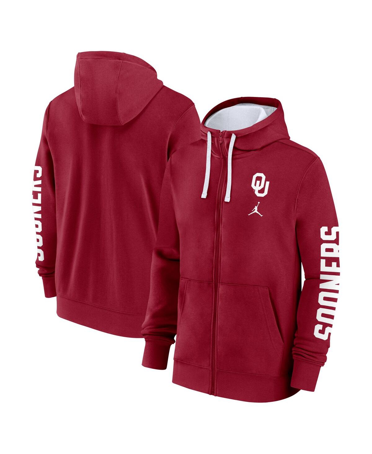 Men's Crimson Oklahoma Sooners Primetime Primary Mascot Full-Zip Hoodie - Crimson