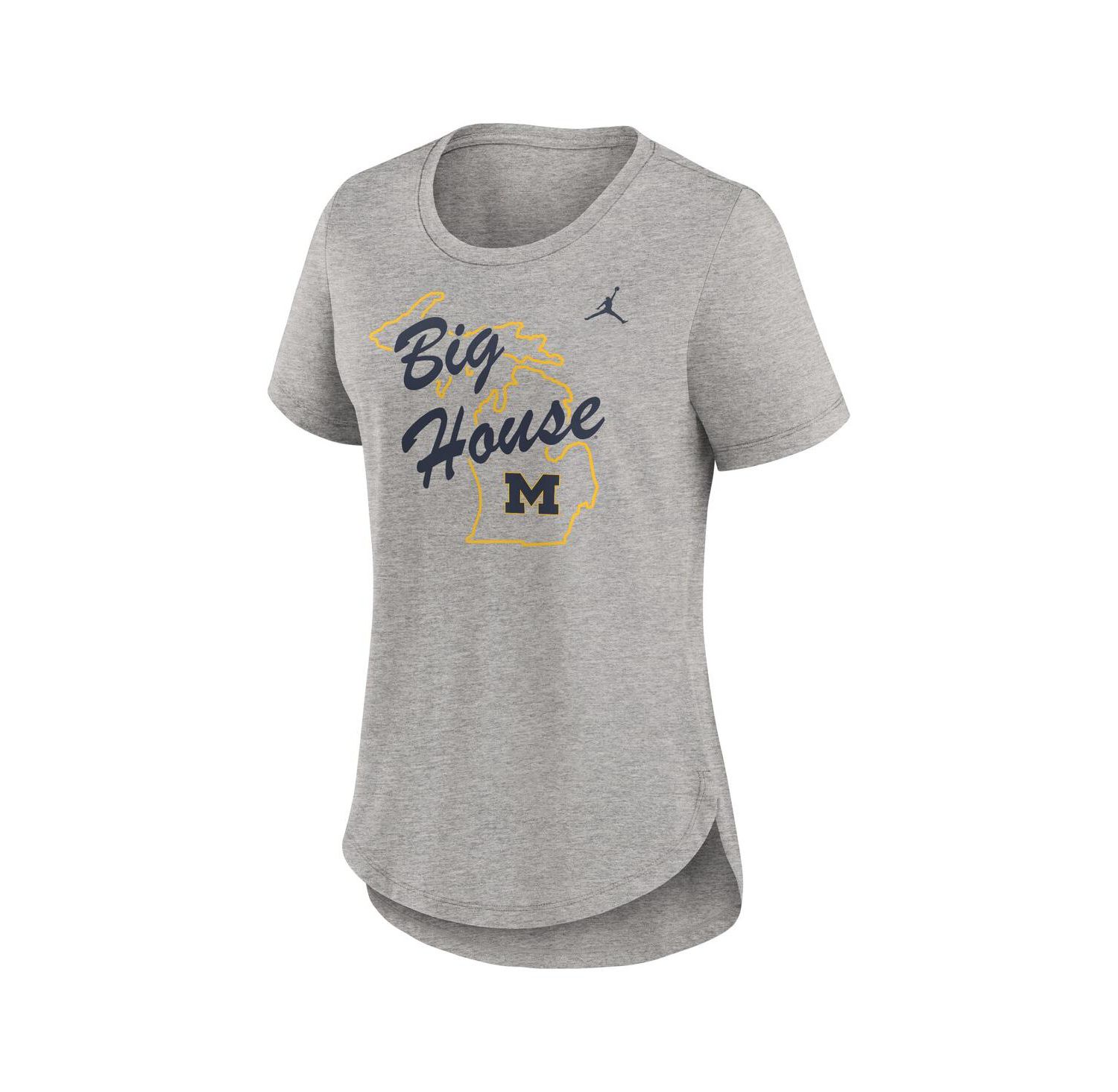 Women's Heather Gray Michigan Wolverines Local Campus Location Mantra Tri-Blend T-Shirt