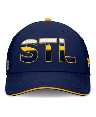 Men's Navy/Gold St. Louis Blues Authentic Pro Rink Team Code Flex Hat