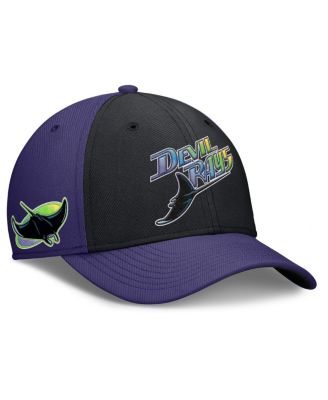 Nike - Men's Purple/Black Tampa Bay Rays Rise Swoosh Performance Flex Hat