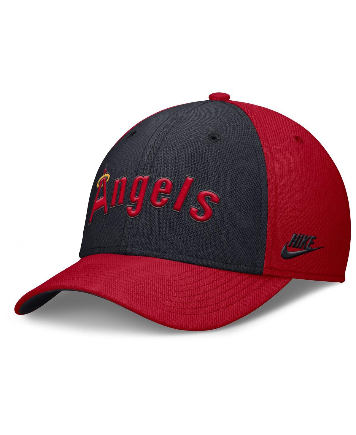 Nike Men's Red/navy California Angels Rise Swoosh Performance Flex Hat In Red,navy