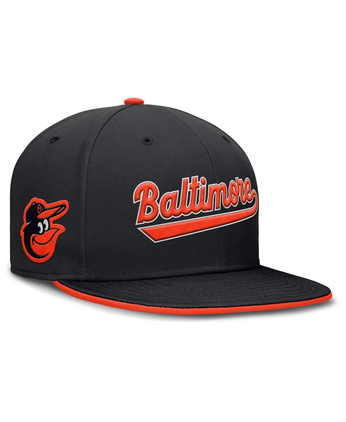 Nike Men's Black Baltimore Orioles True Performance Fitted Hat In Black