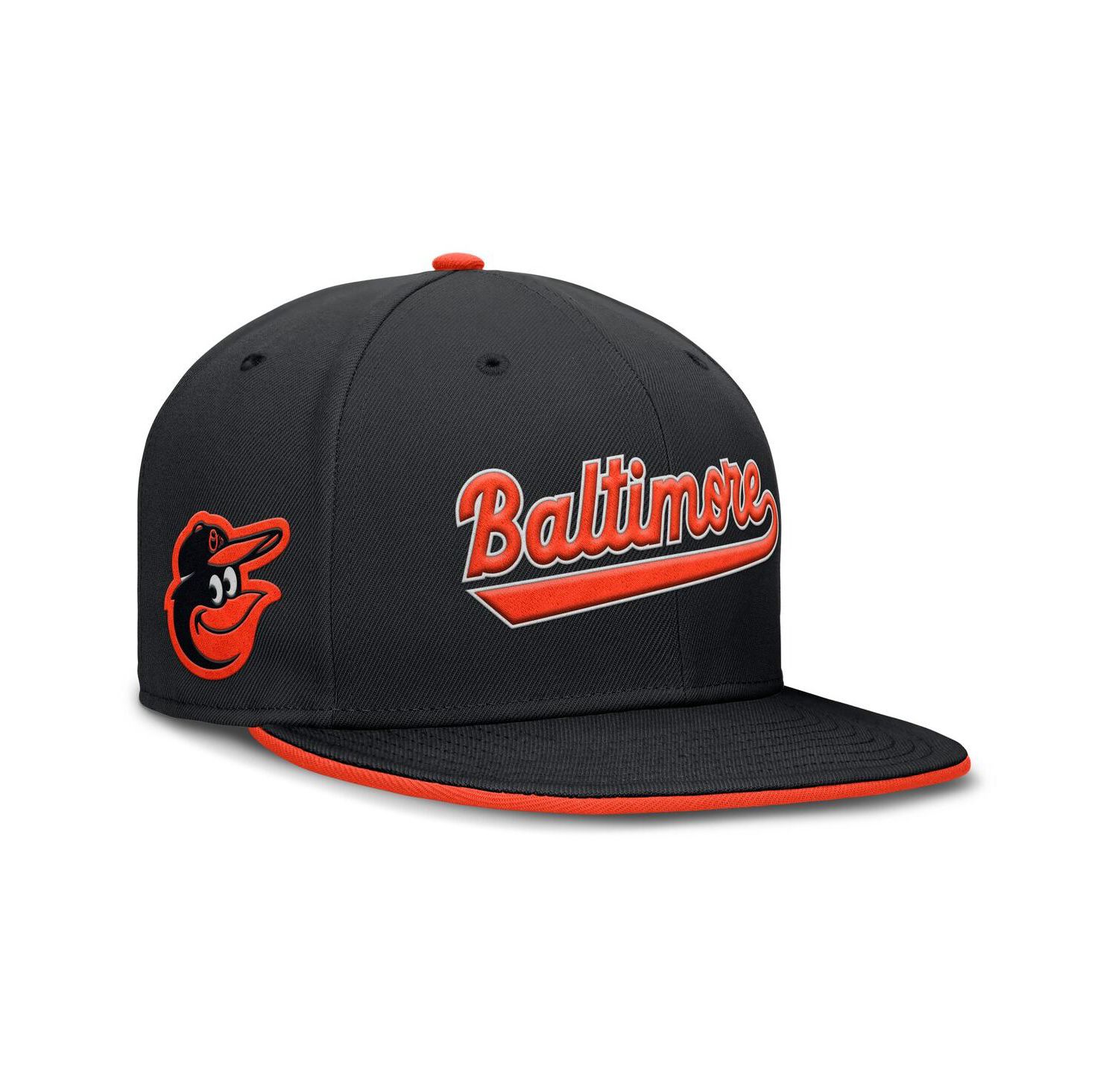 Men's Black Baltimore Orioles True Performance Fitted Hat