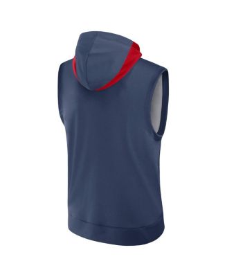 Men's Navy Boston Red Sox Authentic Collection Performance Sleeveless Pullover Hoodie