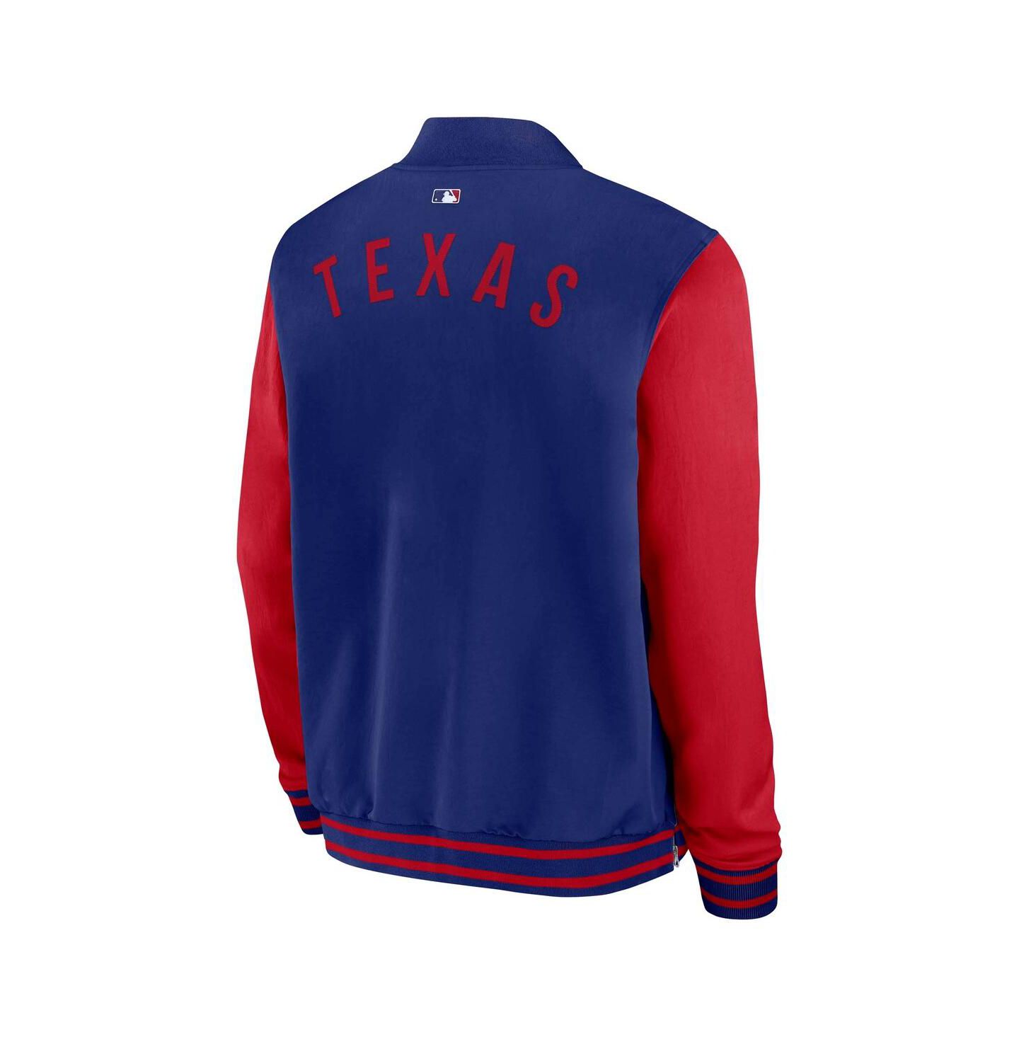 Мужская куртка Nike Royal/Red Texas Rangers Authentic Collection Dugout Full-Zip Bomber — фото 3