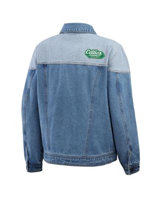 Women's Blue Boston Celtics Full-Button Denim Jacket
