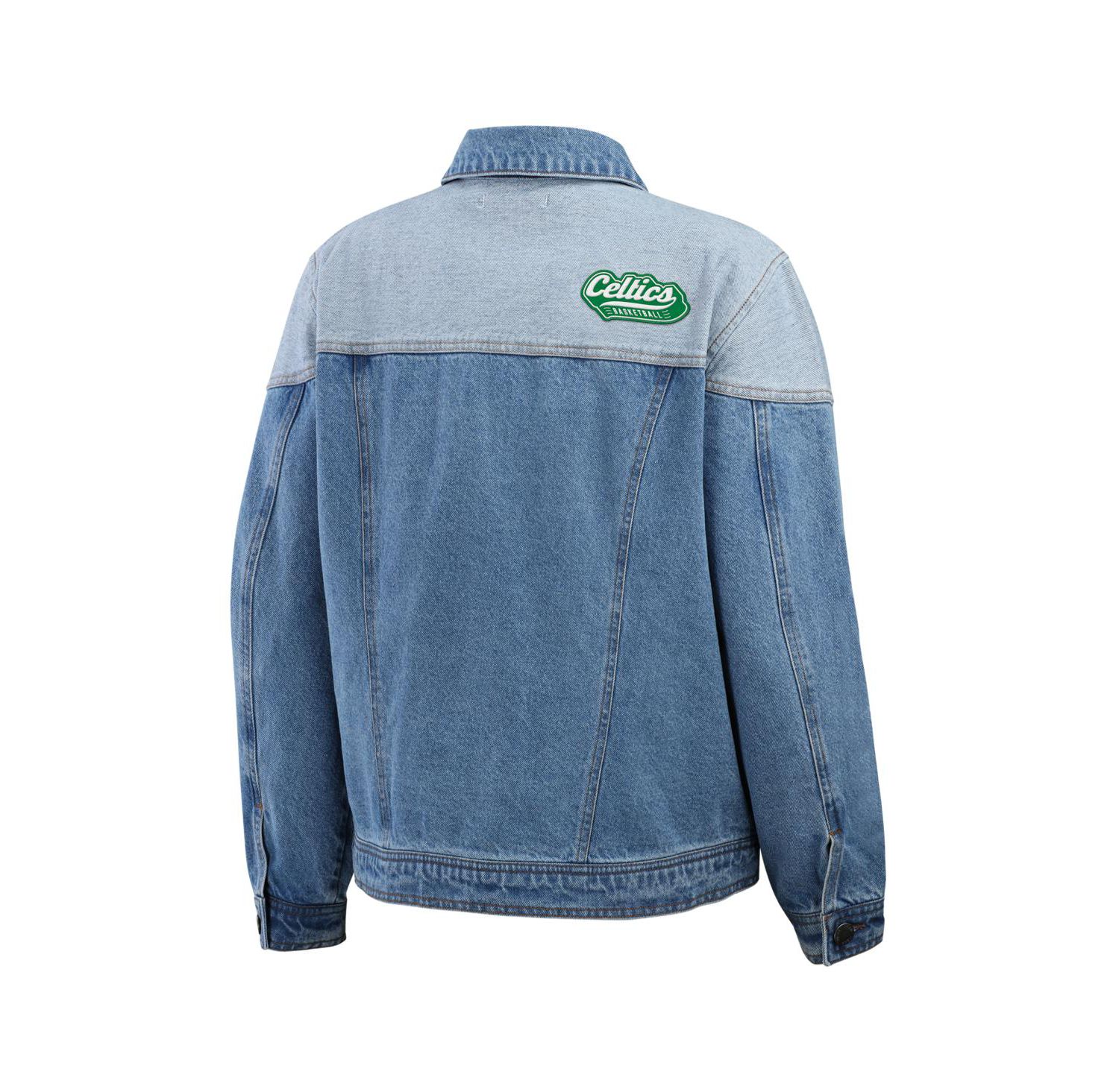 Women's Blue Boston Celtics Full-Button Denim Jacket