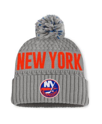 Fanatics - Women's Gray New York Islanders Heritage Tilly Cuffed Knit Hat with Pom