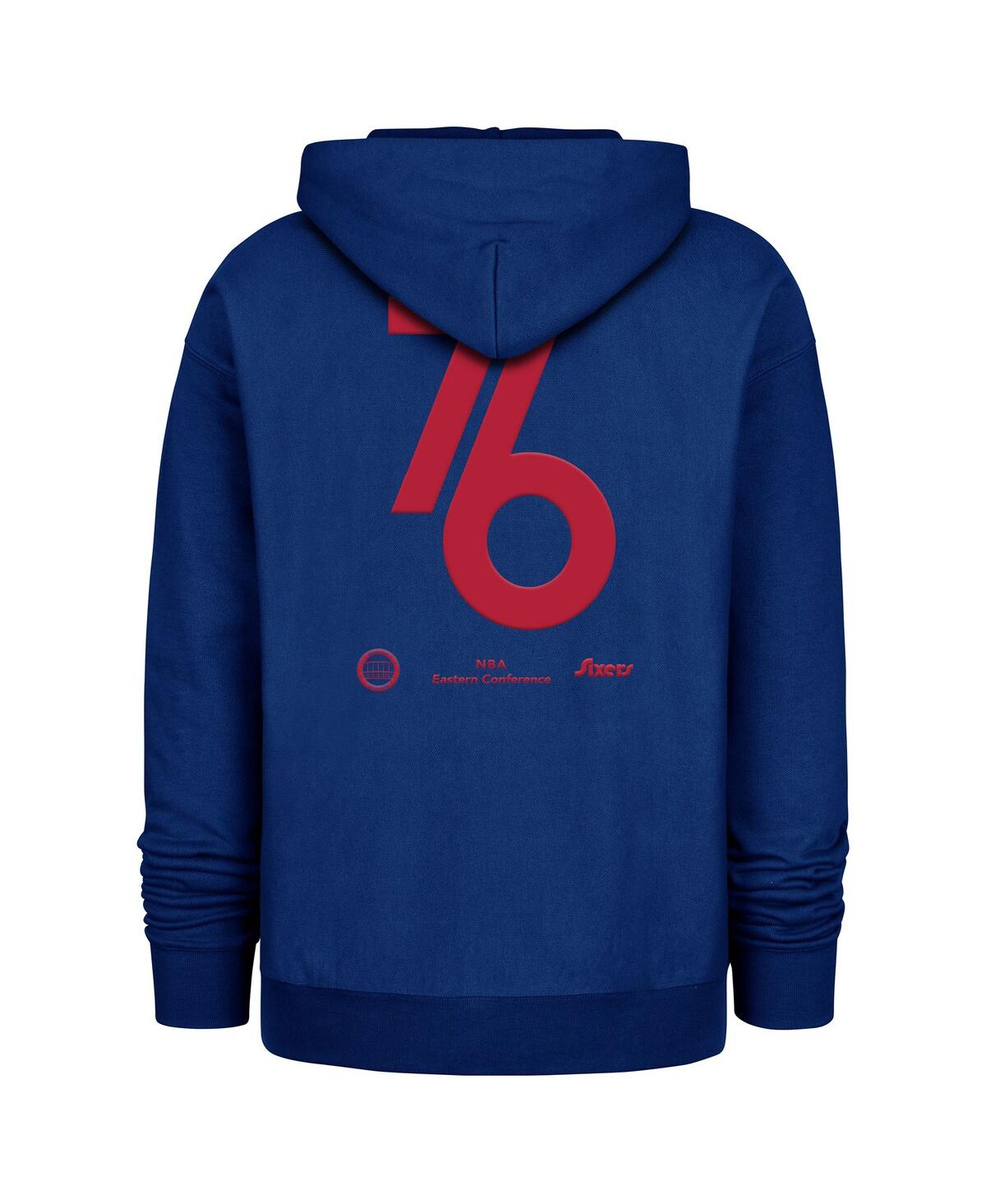 Shop 47 Brand Men's Royal Philadelphia 76ers 2024/25 City Edition Double Crossover Foundation Pullover Hoodie
