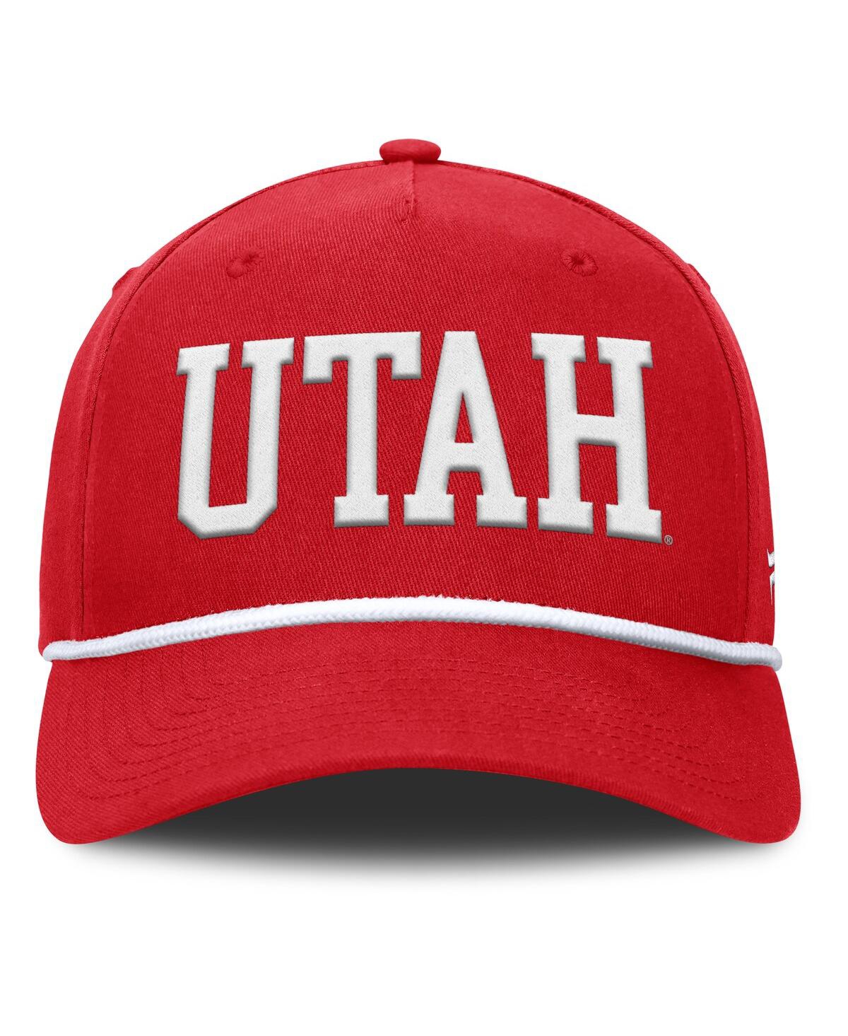 Fanatics Men's Red Utah Utes Foul Ball Rope Adjustable Hat In Red