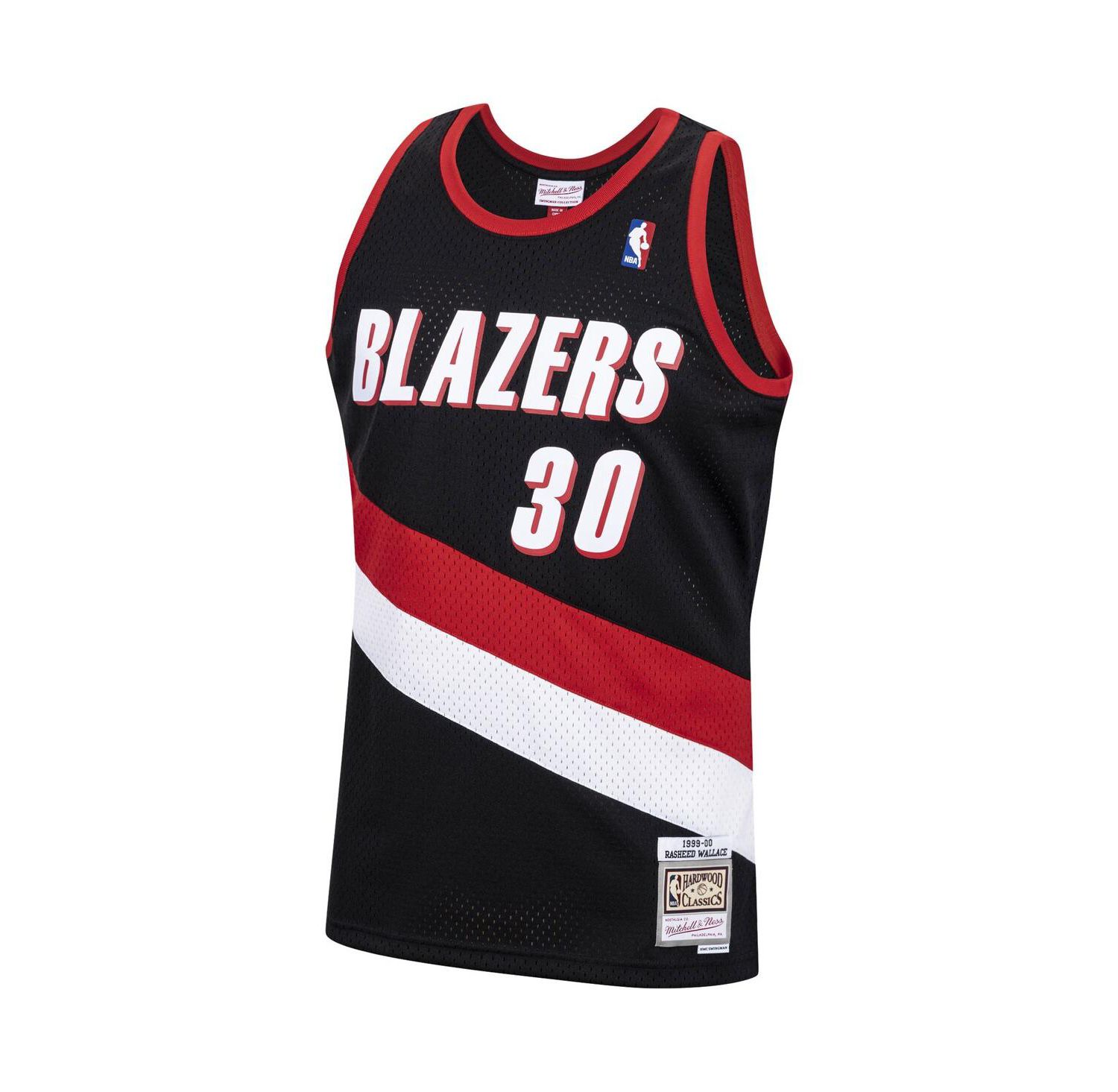 Men's Rasheed Wallace Black Portland Trail Blazers 1999-00 Hardwood Classics Swingman Jersey