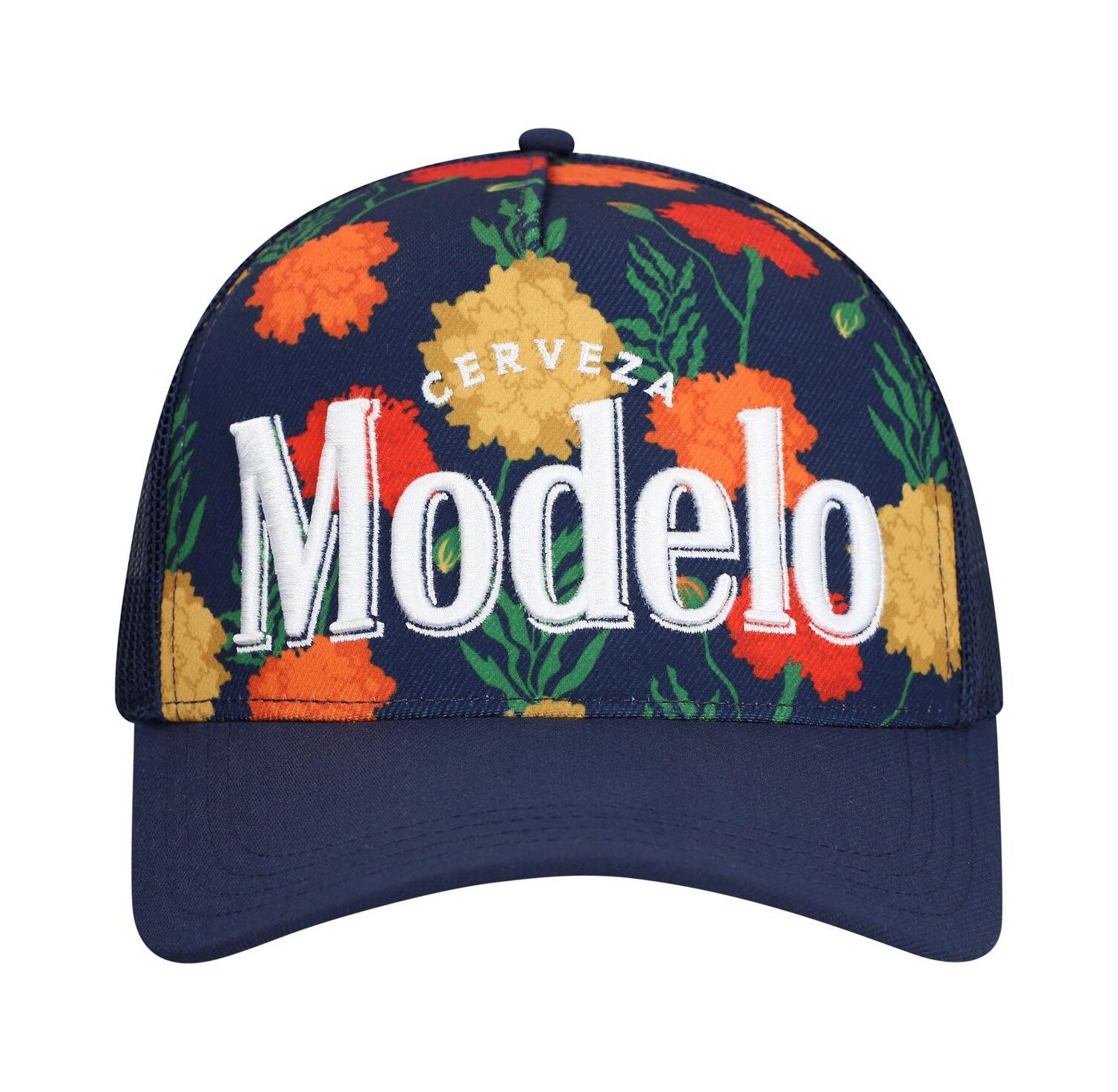 Men's Navy Modelo A-Frame Floral Trucker Adjustable Hat