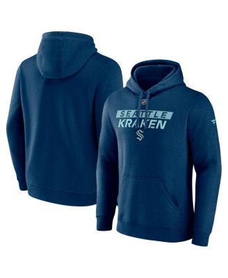 Fanatics - Men's Navy Seattle Kraken Authentic Pro Core Primary Fleece Pullover Hoodie
